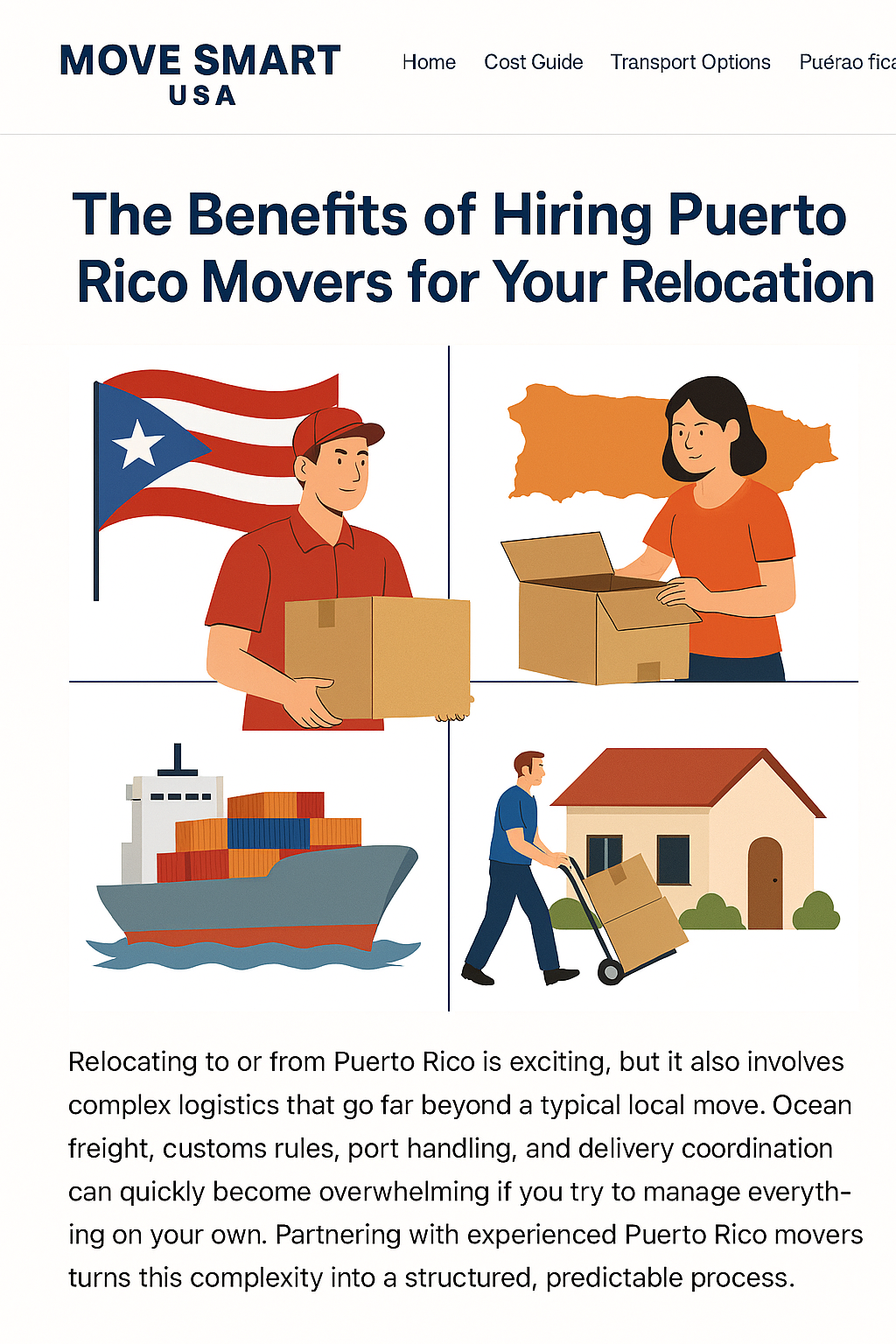 Professional Puerto Rico movers loading boxes for an island relocation
